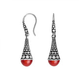 AE-6170-CR Sterling Silver Earring With Coral Jewelry Bali Designs Inc